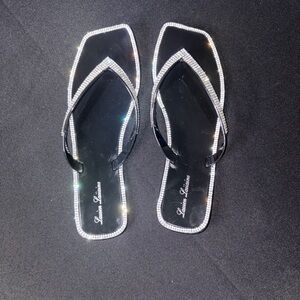 Lauren Lorraine Black and Silver Sandals